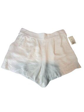A New Day Womens White Textured Shorts Medium Rayon Blend Elastic waistband